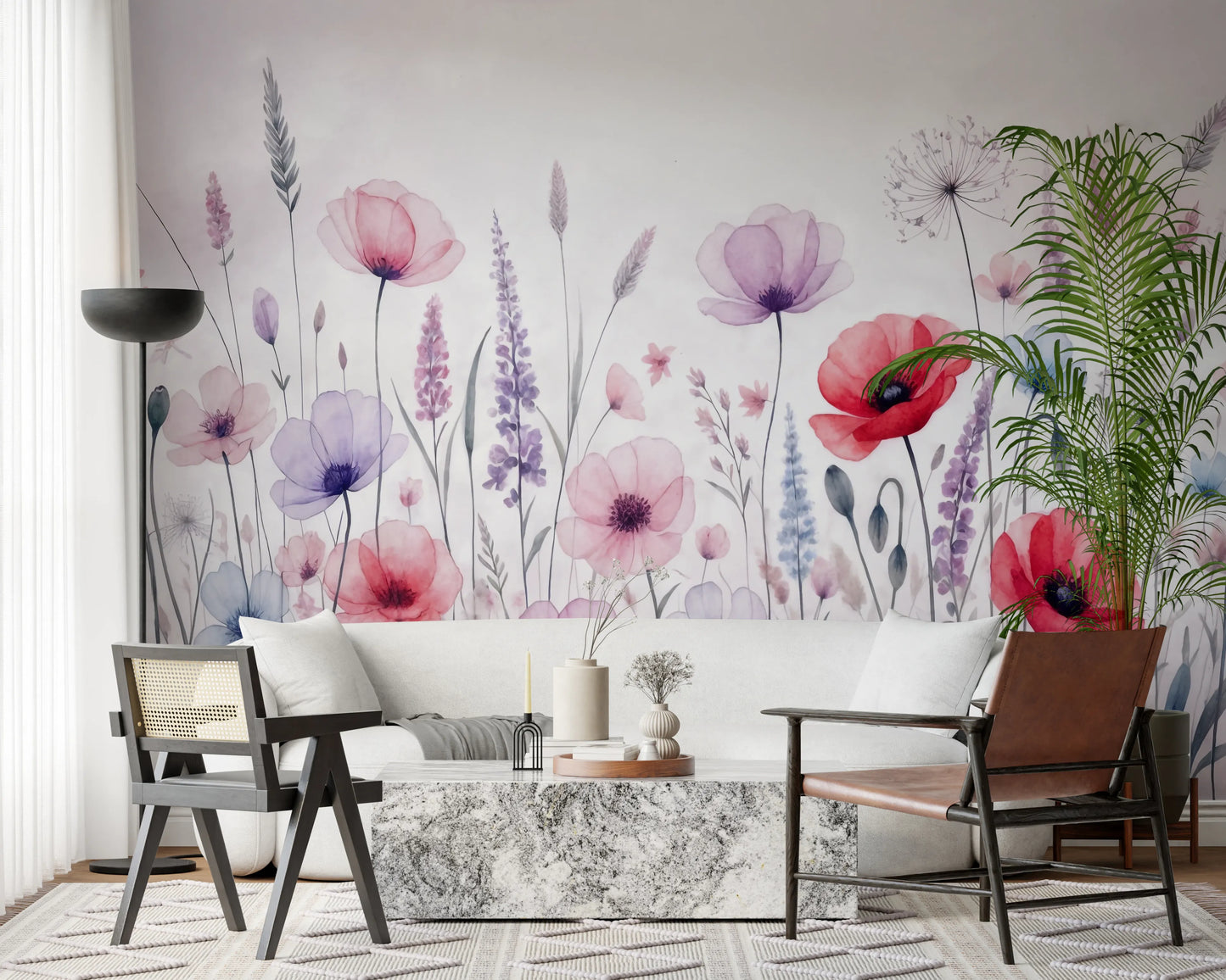 Watercolor Bloomscape Wall Mural