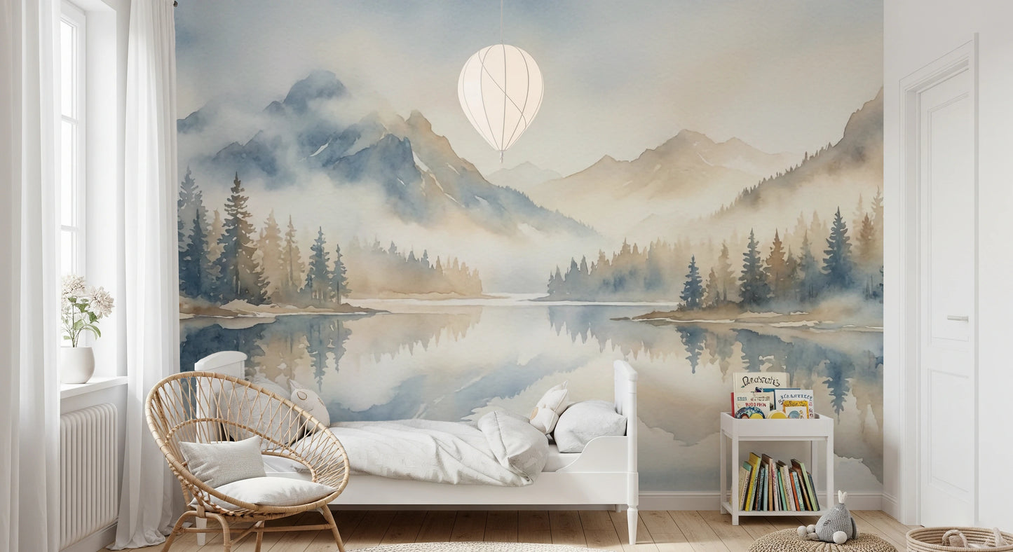 Misty Peaks Wall Mural