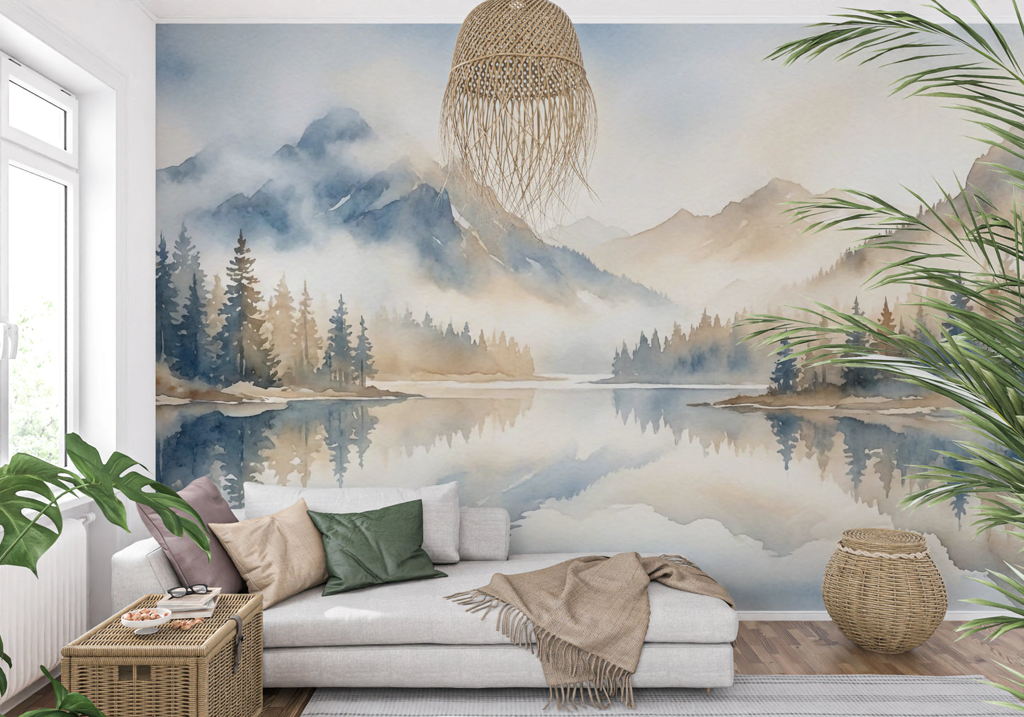 Misty Peaks Wall Mural