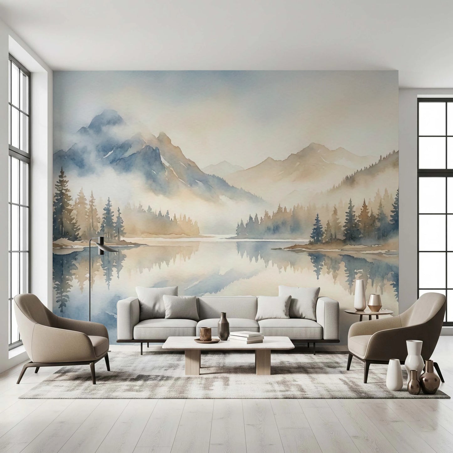 Misty Peaks Wall Mural