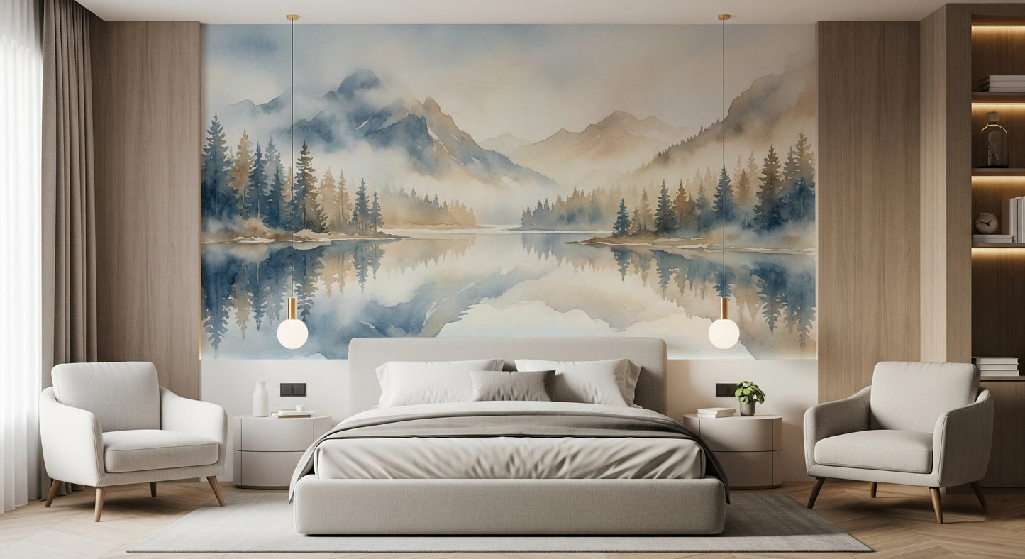 Misty Peaks Wall Mural