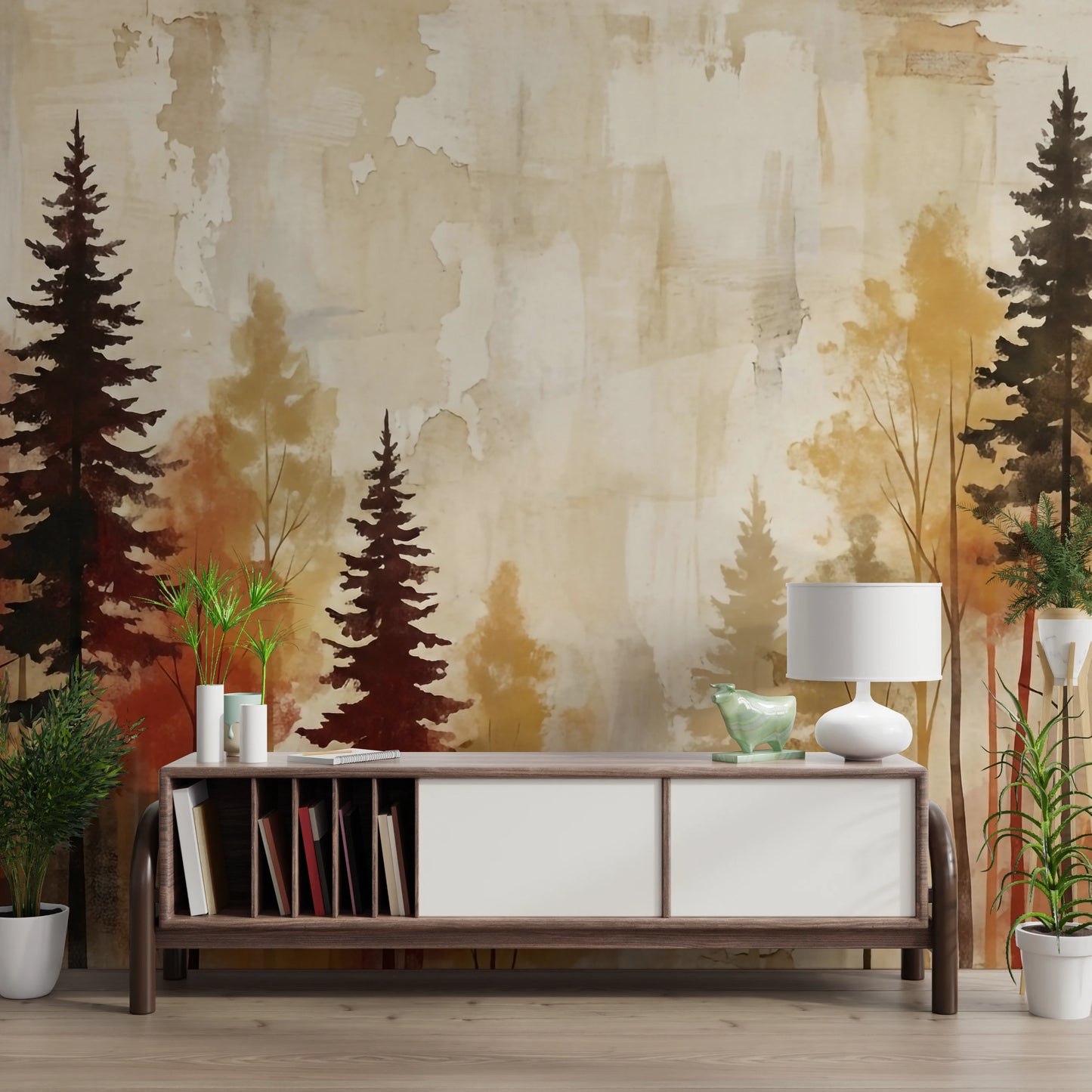 Autumnal Forest Haze Wall Mural
