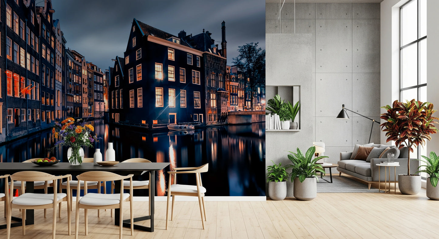 Nightfall Canals Wall Mural