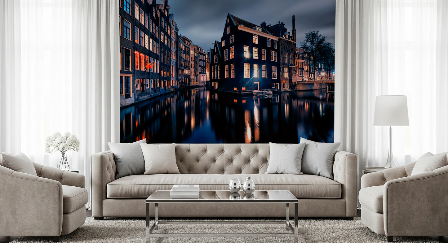 Nightfall Canals Wall Mural