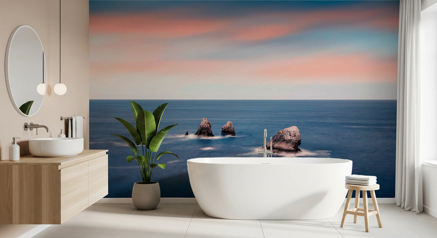 Ocean's Blush Wall Mural