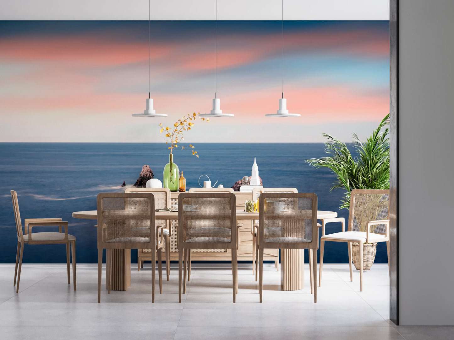 Ocean's Blush Wall Mural