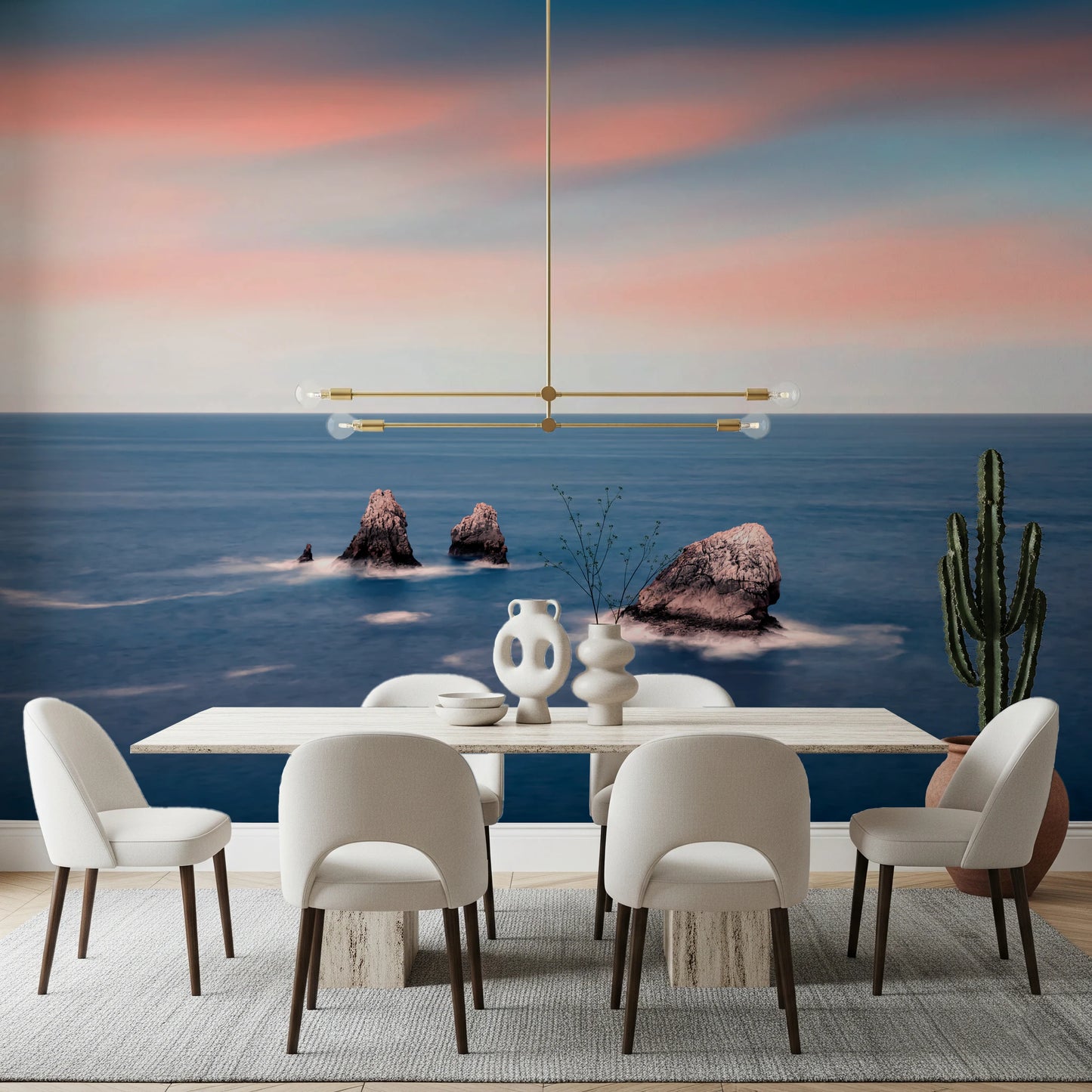 Ocean's Blush Wall Mural