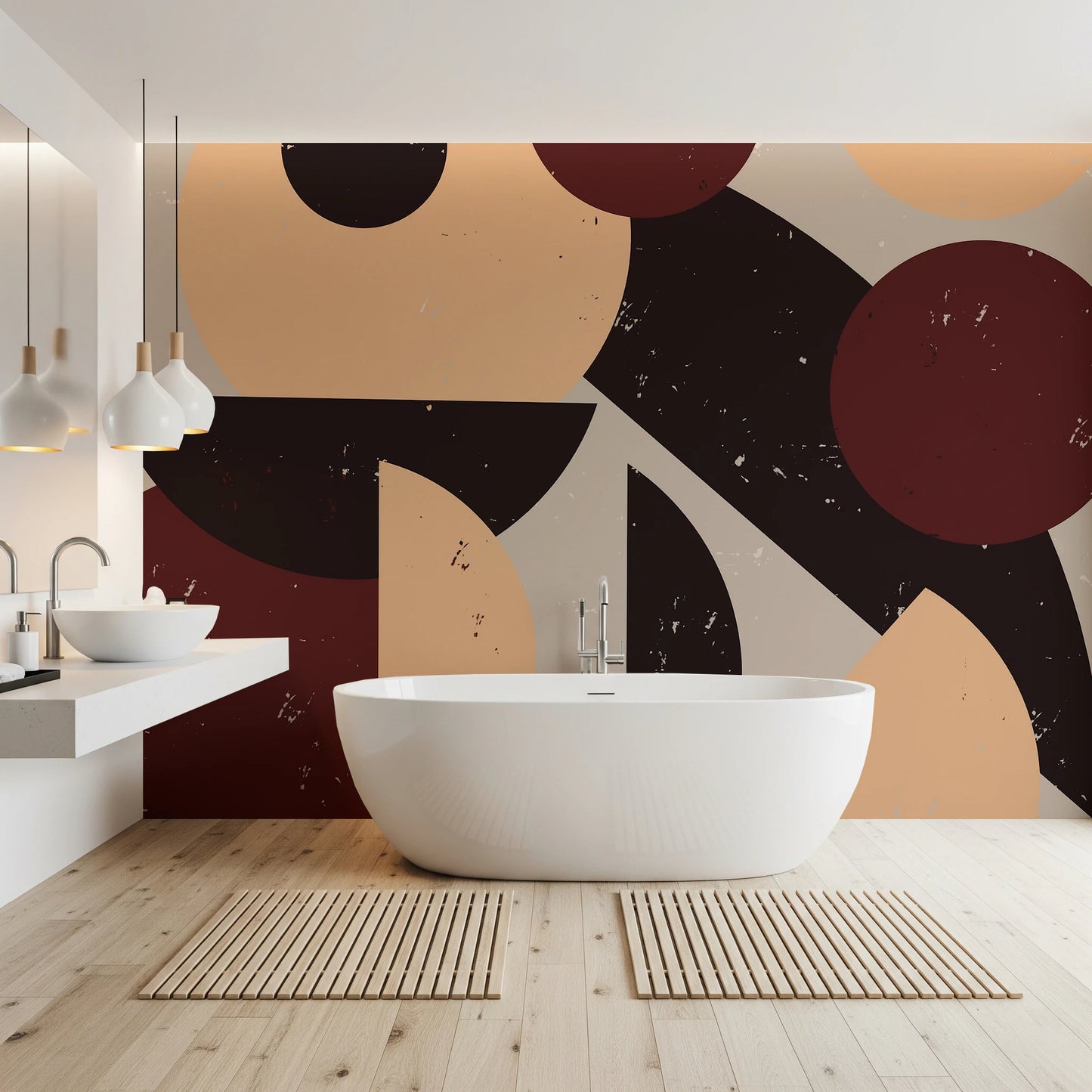 Bold Retro Earthy-toned  Wall Mural