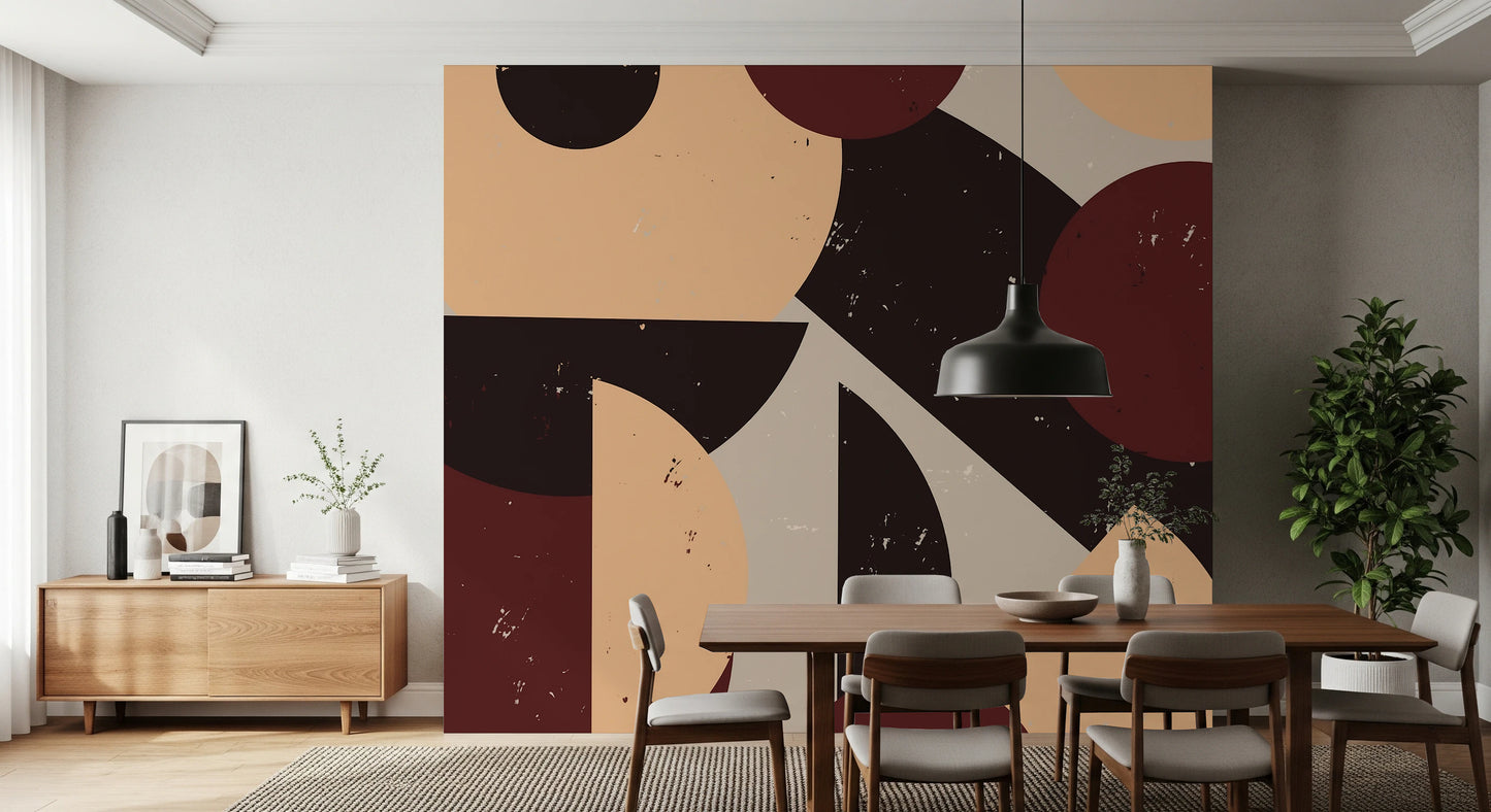 Bold Retro Earthy-toned  Wall Mural