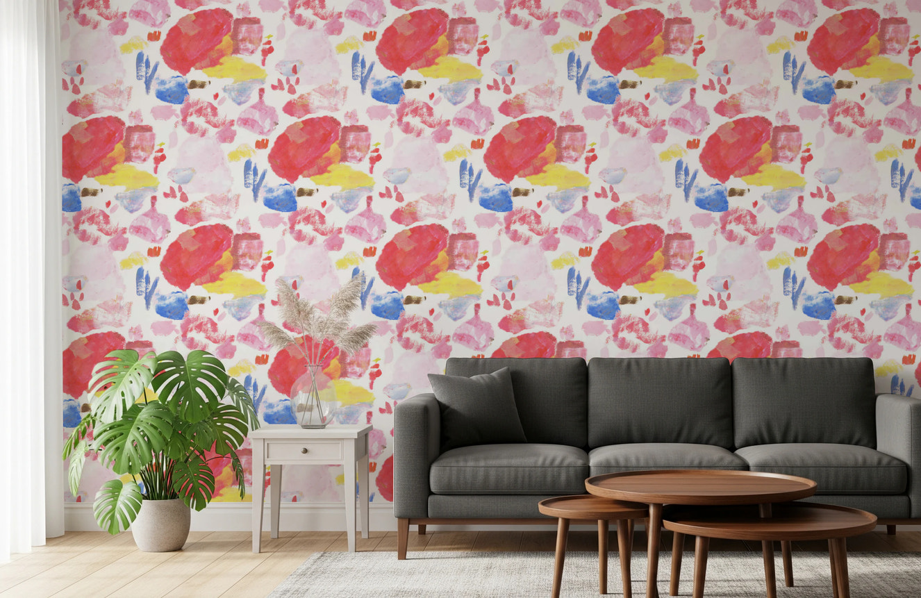 Palette of Bright Colorful Brushstrokes Wallpaper⁠