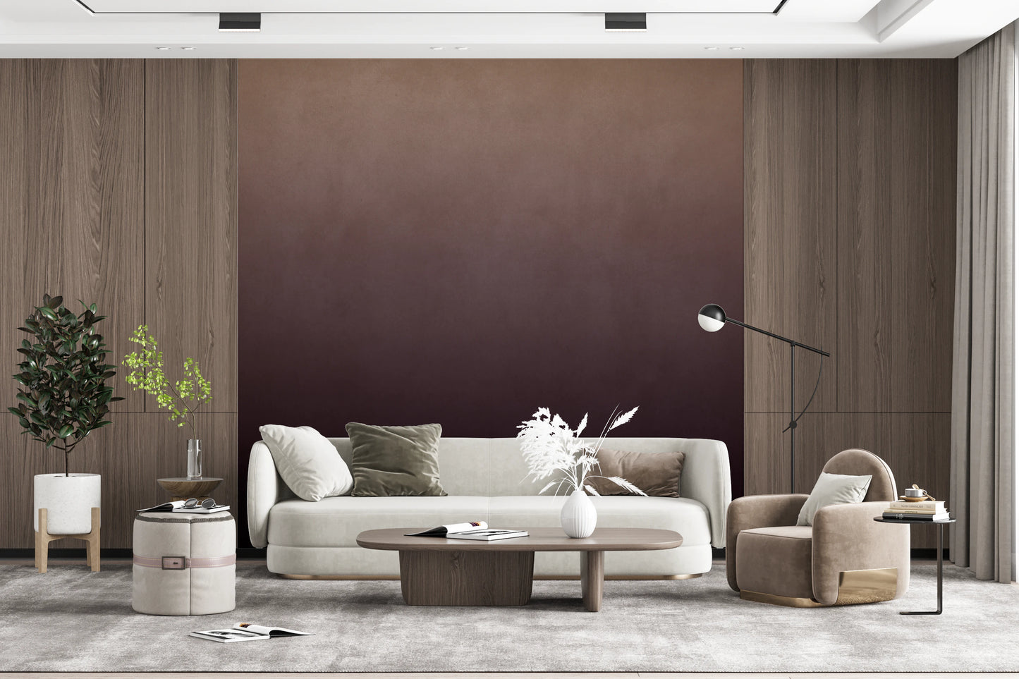 Dirty Paper -  Ombre Plum Wall Mural