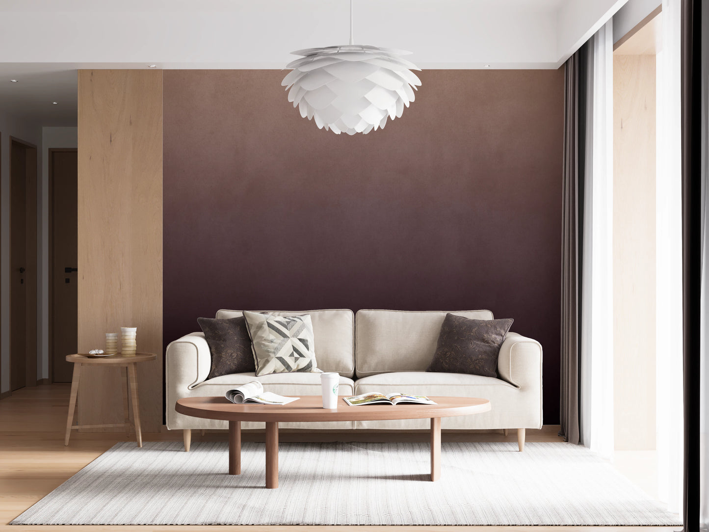 Dirty Paper -  Ombre Plum Wall Mural