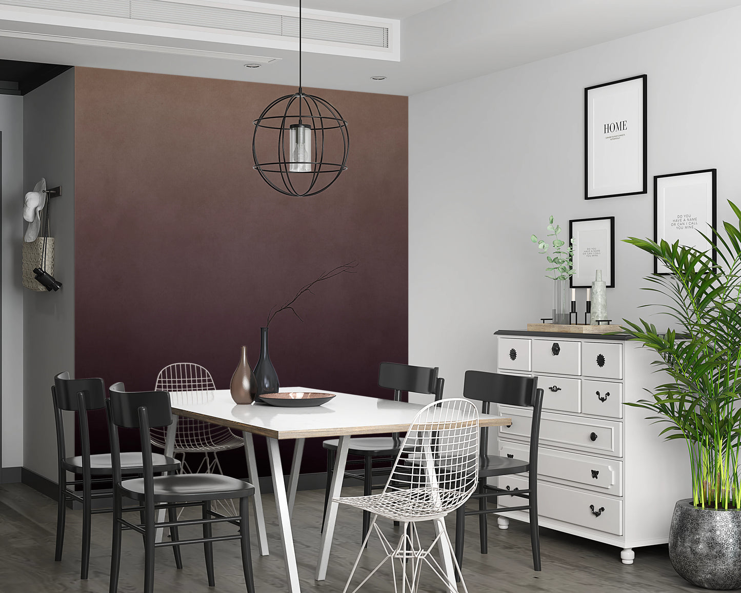 Dirty Paper -  Ombre Plum Wall Mural