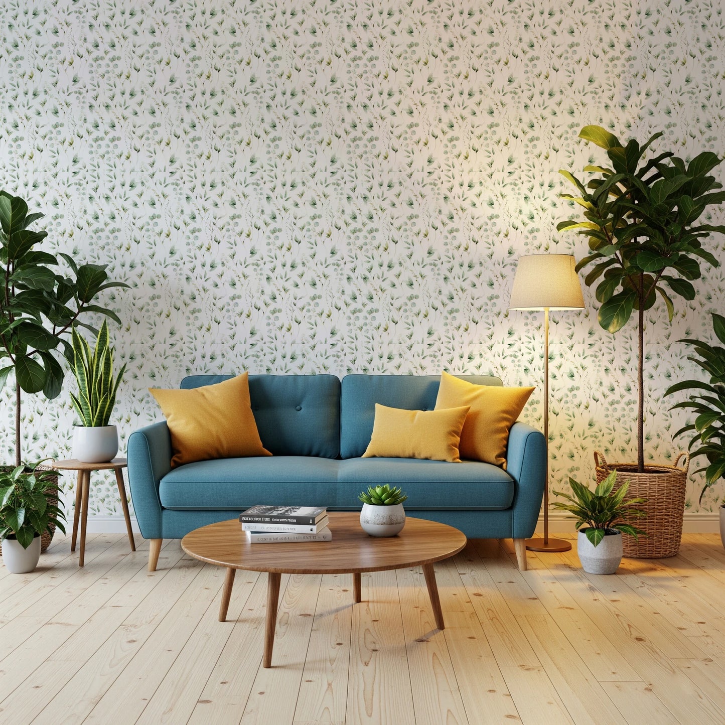 Floral Eucalyptus Dreams  Wallpaper⁠