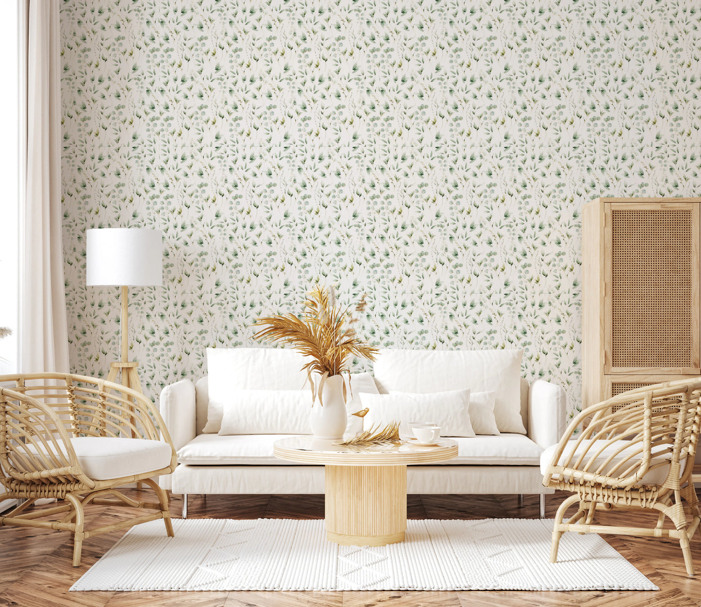 Floral Eucalyptus Dreams  Wallpaper⁠