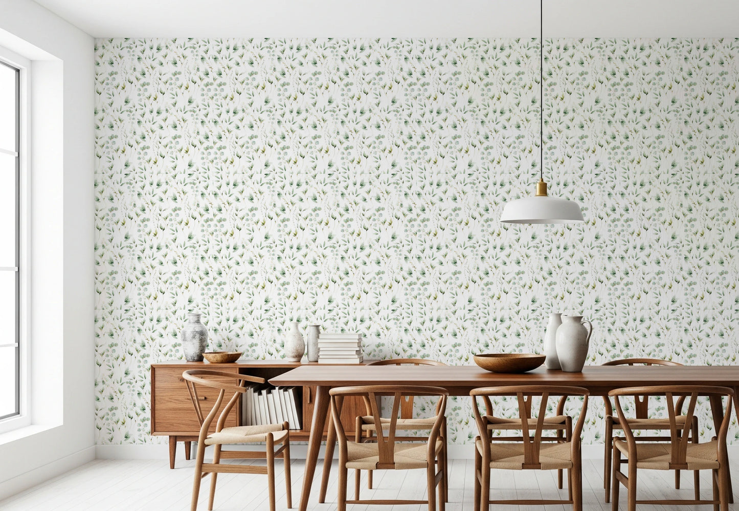 Floral Eucalyptus Dreams  Wallpaper⁠