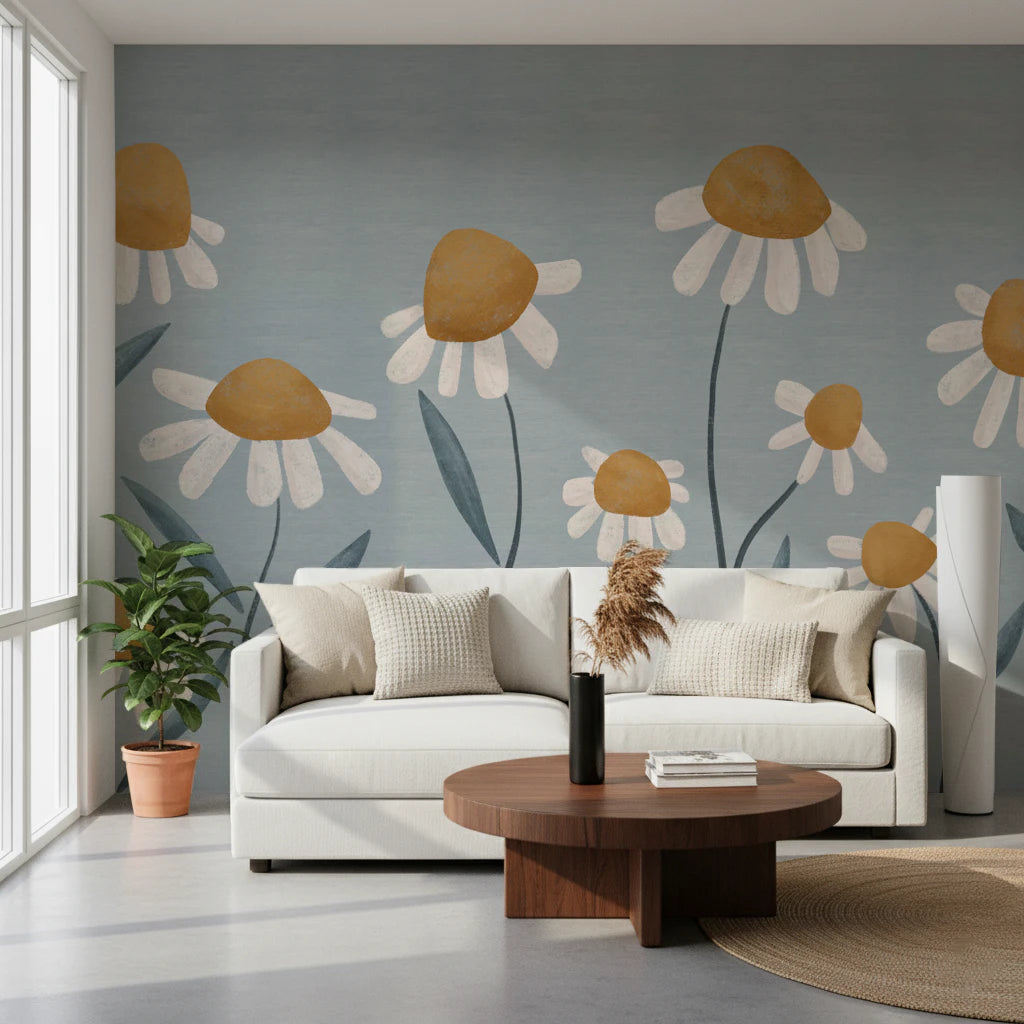 Sunny Daisy Field Wall Mural