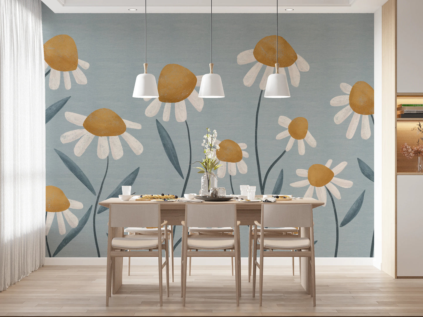Sunny Daisy Field Wall Mural