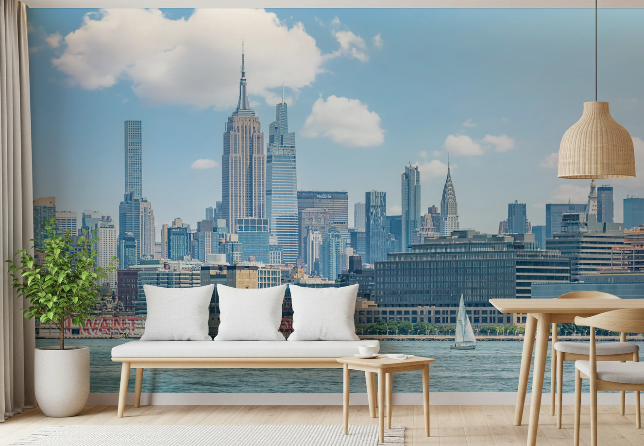 New York Skyline View Wall Mural