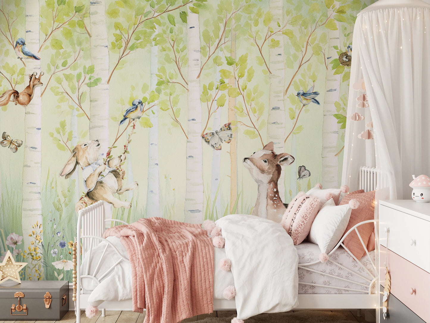 Enchanted Forest Nursery Friends Wall Mural