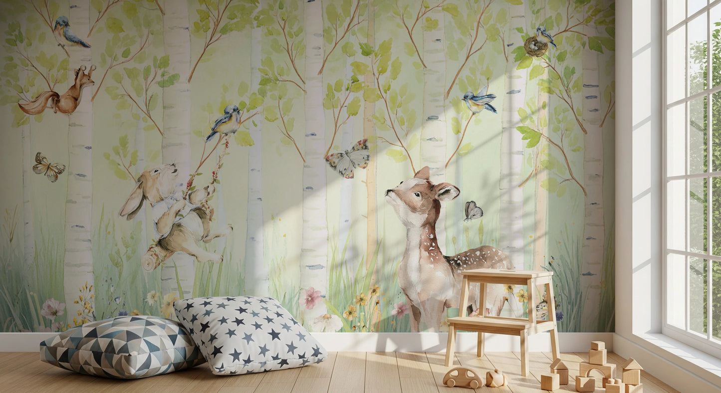 Enchanted Forest Nursery Friends Wall Mural