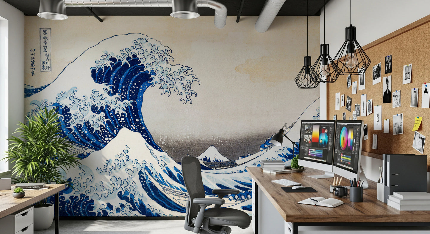 Katsushika Hokusai's The Great Wave off Kanagawa Wall Mural