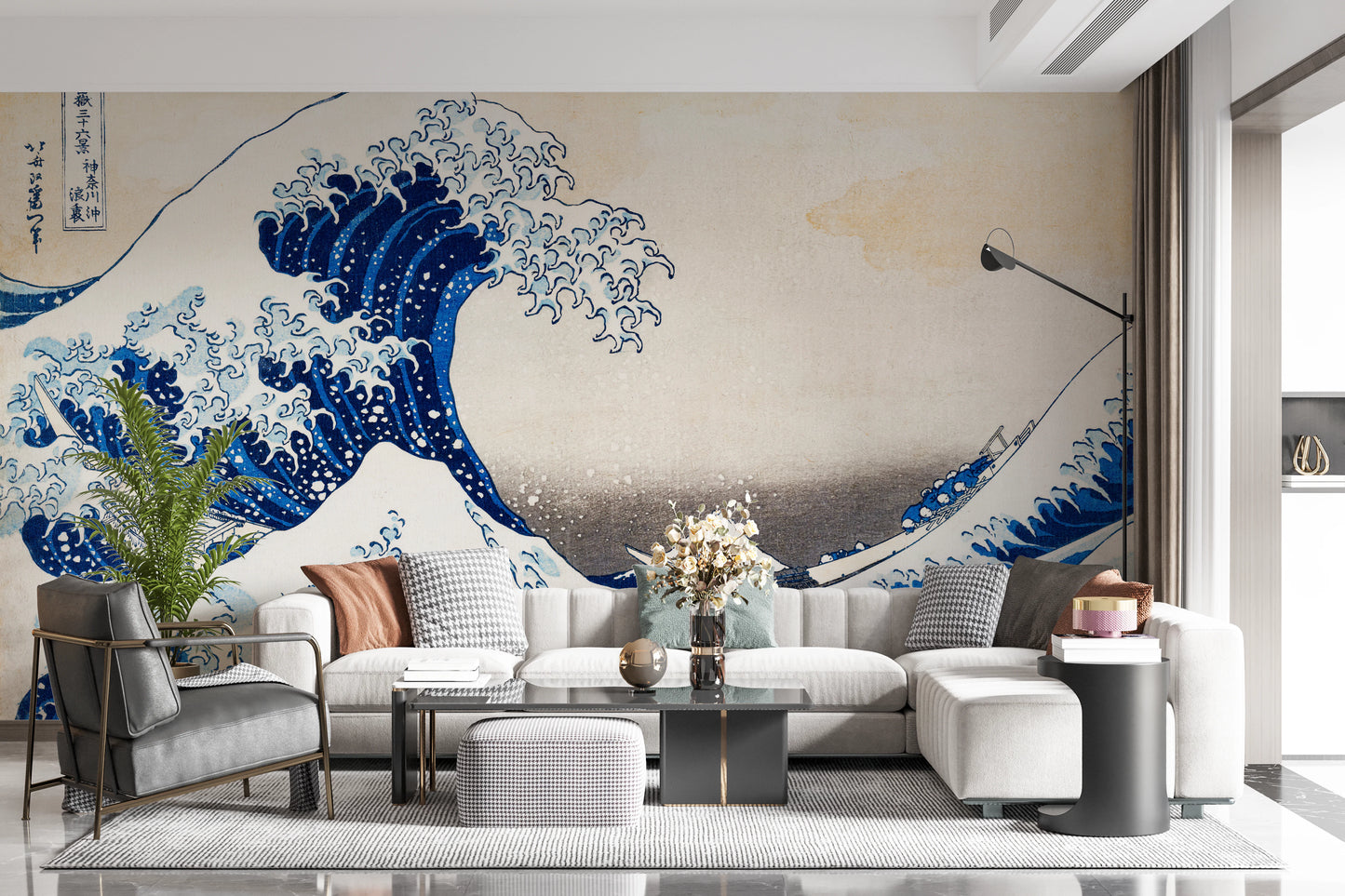 Katsushika Hokusai's The Great Wave off Kanagawa Wall Mural