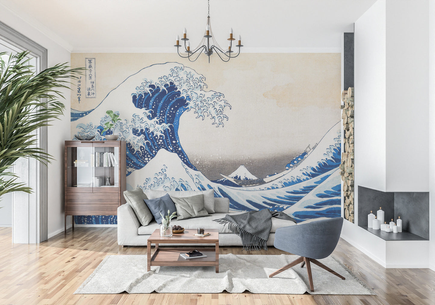 Katsushika Hokusai's The Great Wave off Kanagawa Wall Mural