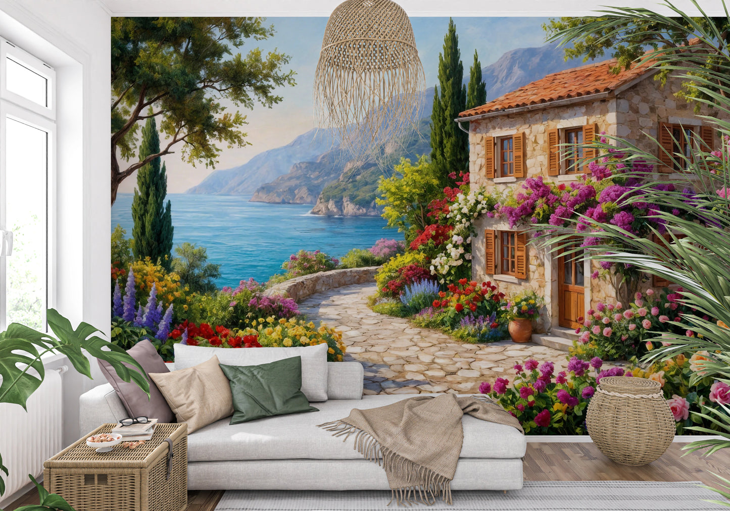 Coastal Cottage Bloom Wall Mural