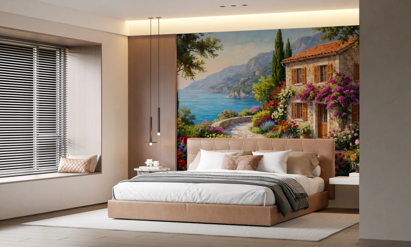 Coastal Cottage Bloom Wall Mural