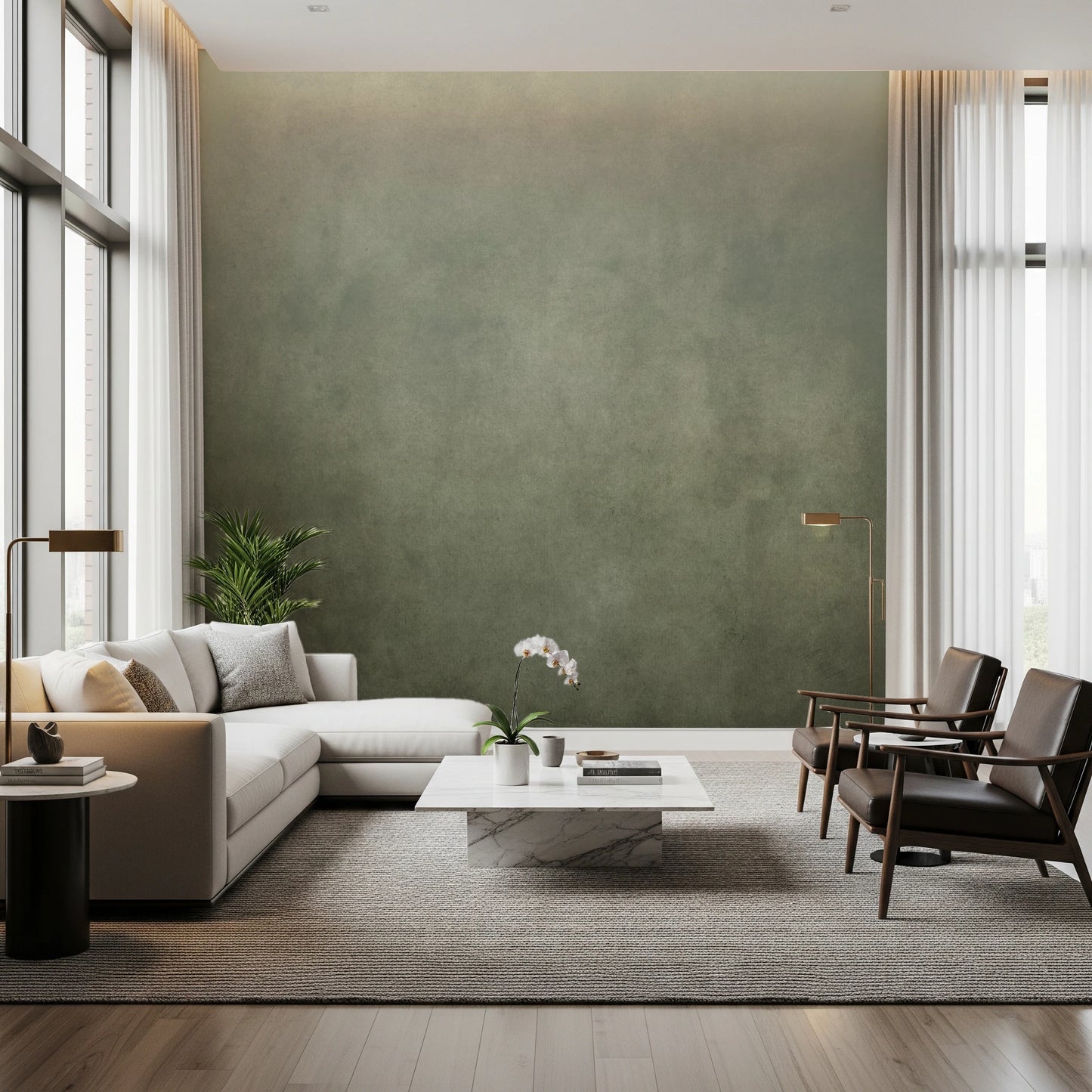 Dirty Paper - Ombre Sage Wall Mural