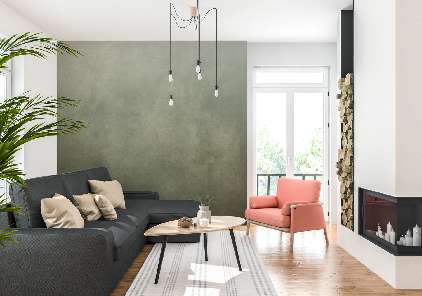 Dirty Paper - Ombre Sage Wall Mural