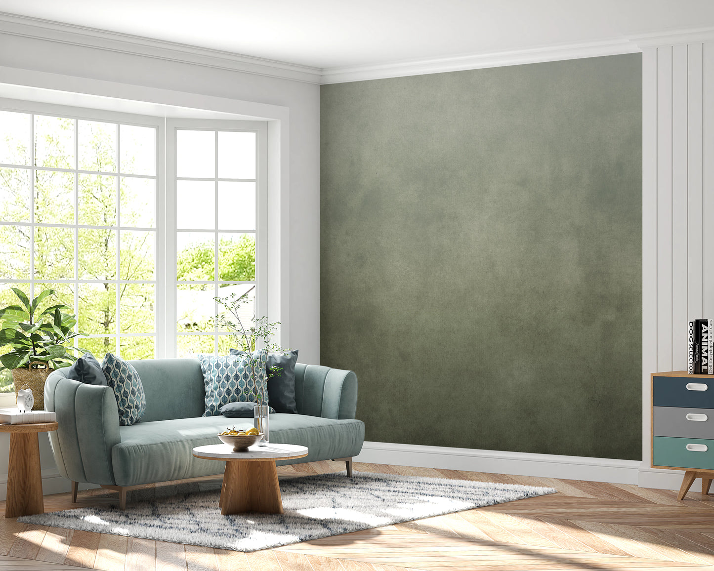 Dirty Paper - Ombre Sage Wall Mural