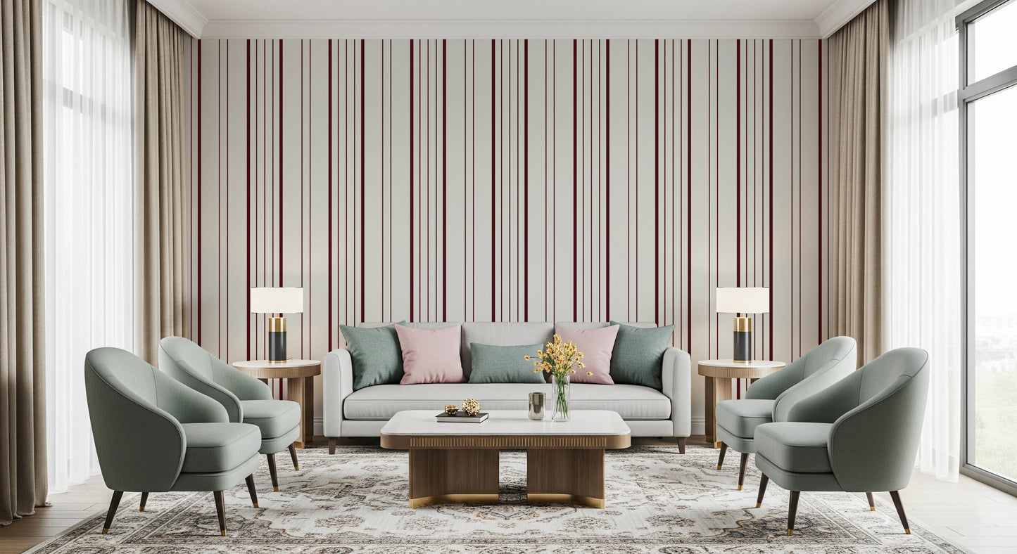 Burgundy Stripe Wallpaper⁠