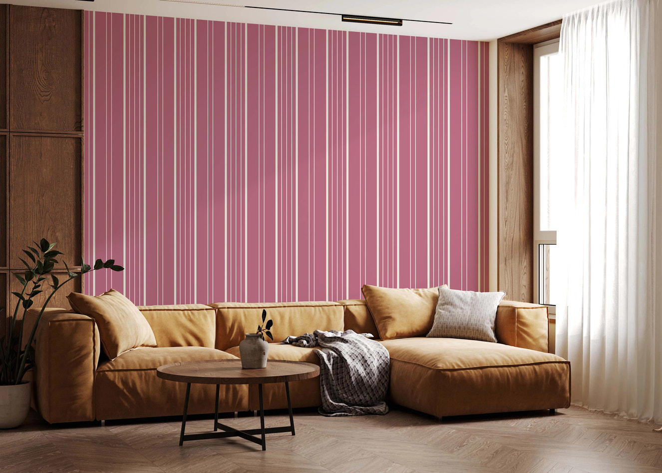 Muted Pink Stripes Wallpaper⁠