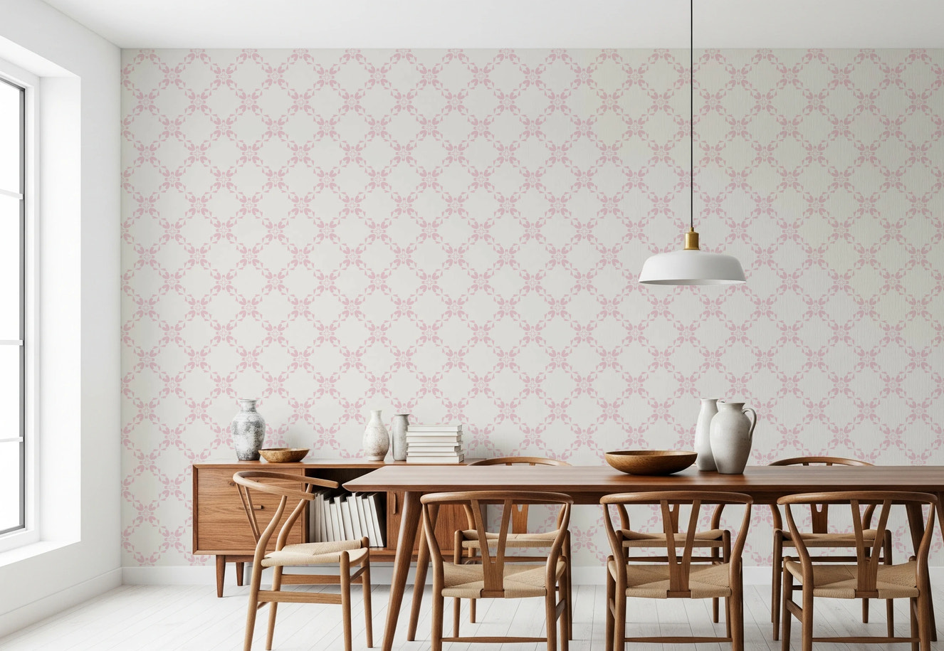 Pink Petal Lattice Wallpaper⁠