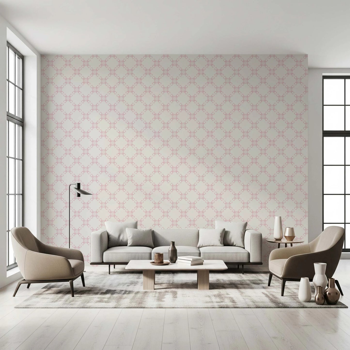 Pink Petal Lattice Wallpaper⁠