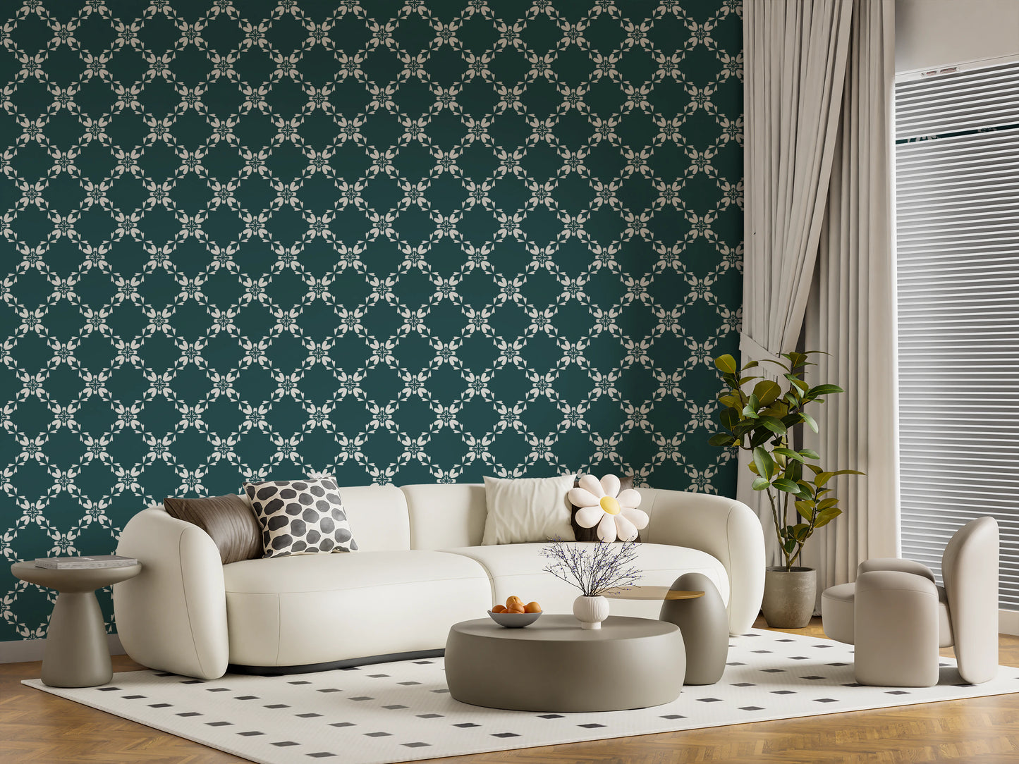 Petal Lattice Wallpaper⁠