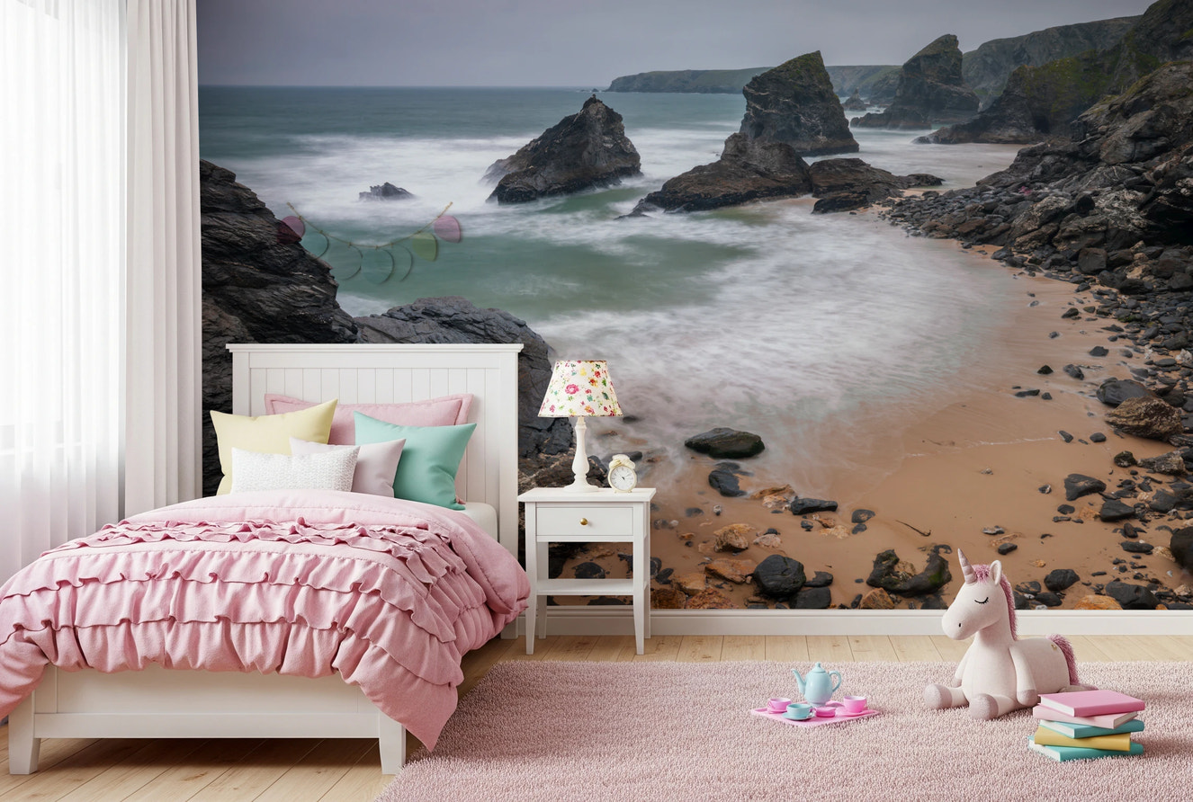 Bedruthan Steps Beach Cornwall Wall Mural