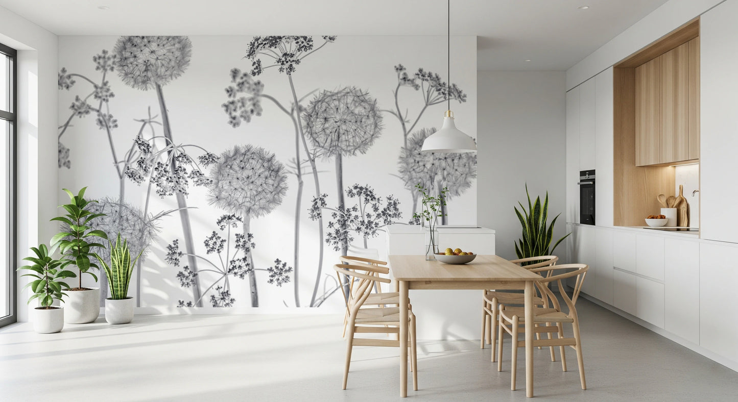Dancing Wildflowers Wall Mural