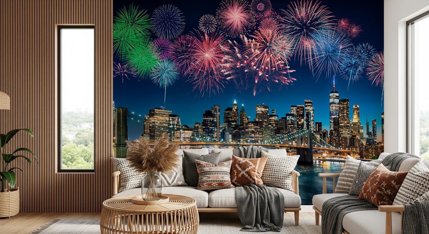 Urban Fireworks Wall Mural