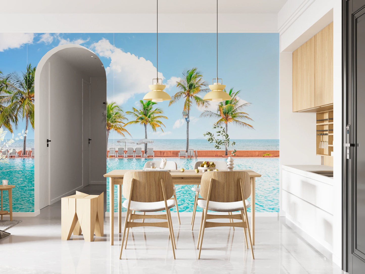 Palm Pool Escape Wall Mural