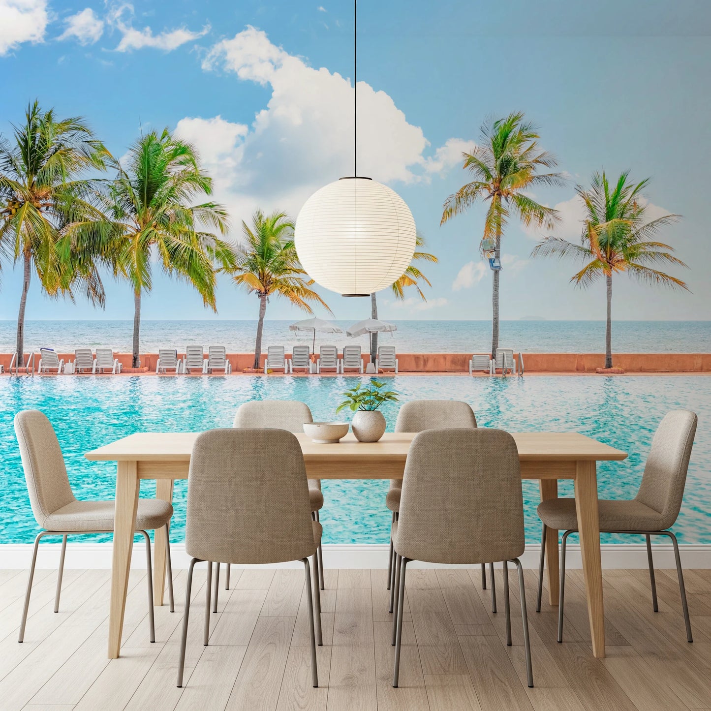 Palm Pool Escape Wall Mural