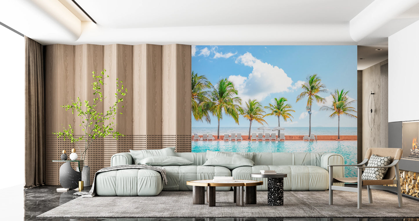 Palm Pool Escape Wall Mural
