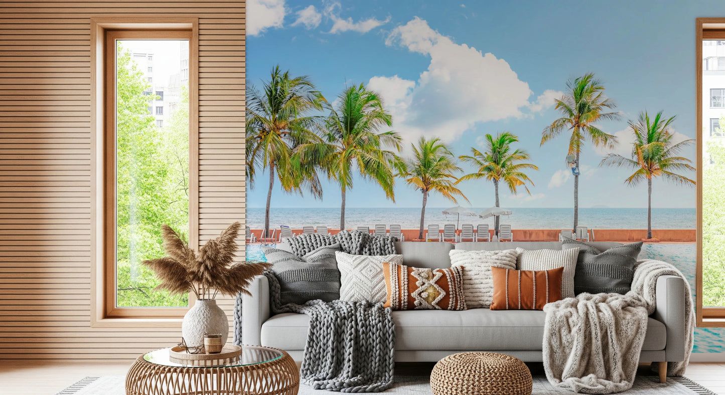 Palm Pool Escape Wall Mural