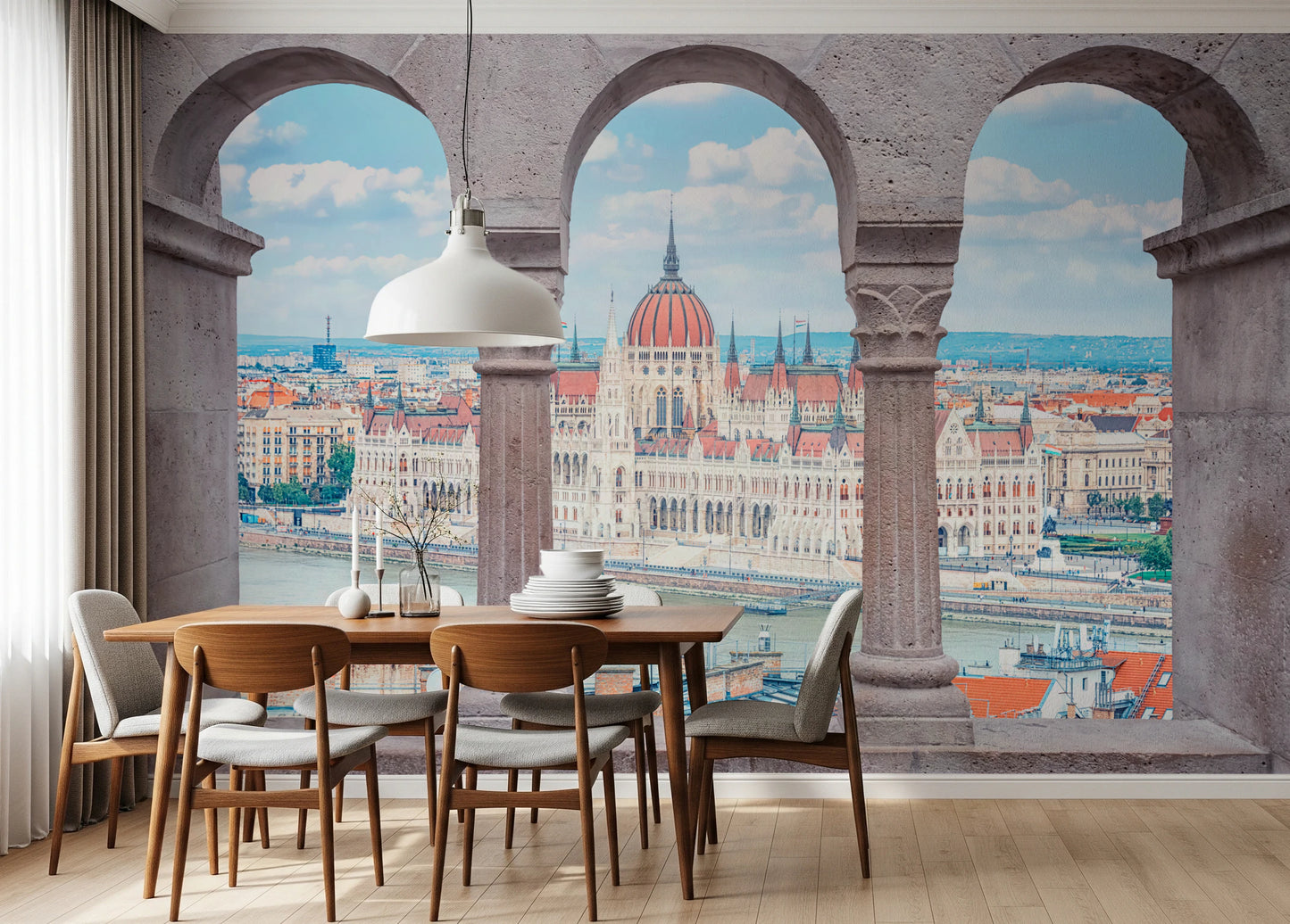 Budapest Vista Arches Wall Mural