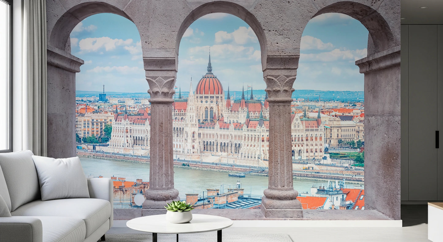 Budapest Vista Arches Wall Mural