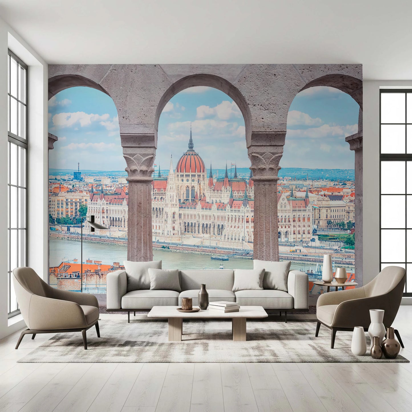 Budapest Vista Arches Wall Mural