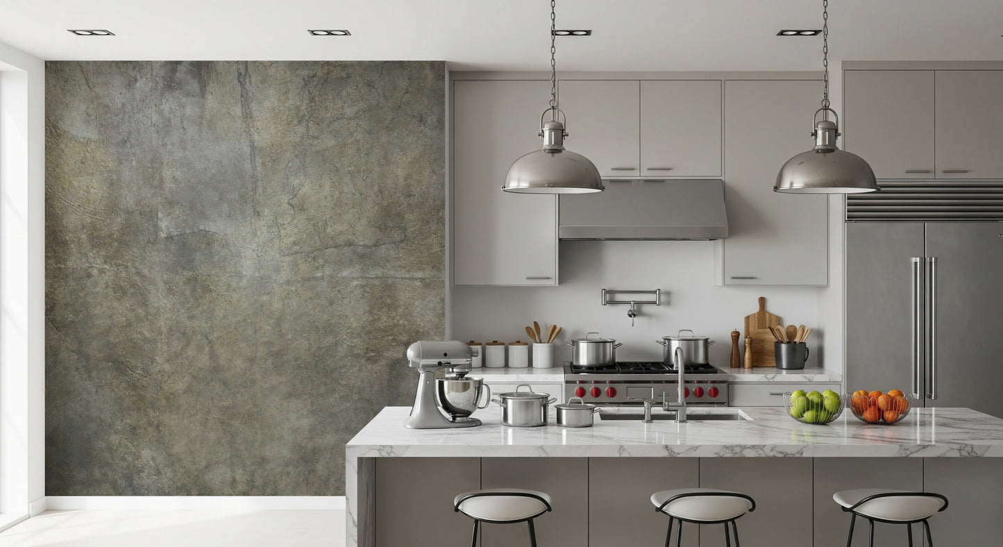 Golden Paper Collage Wall Mural