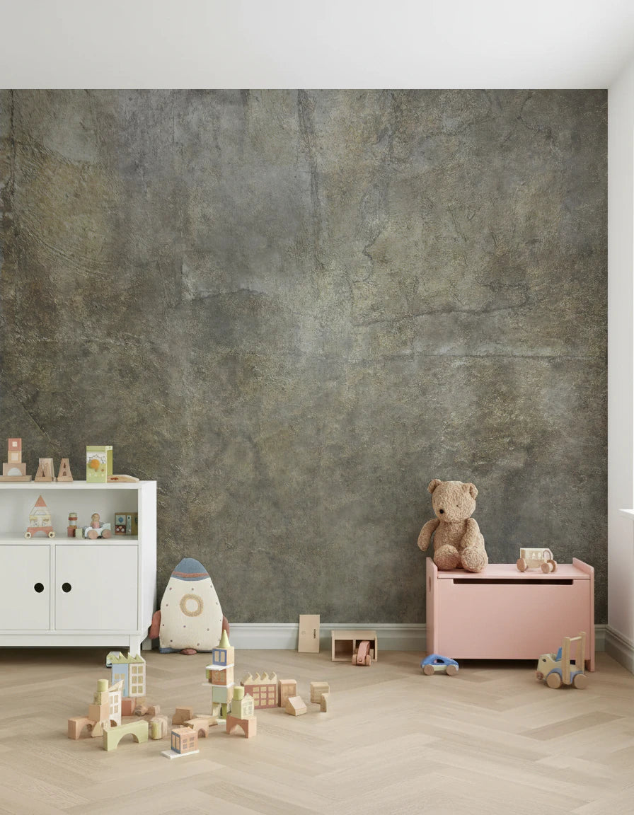 Golden Paper Collage Wall Mural